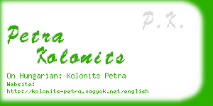 petra kolonits business card